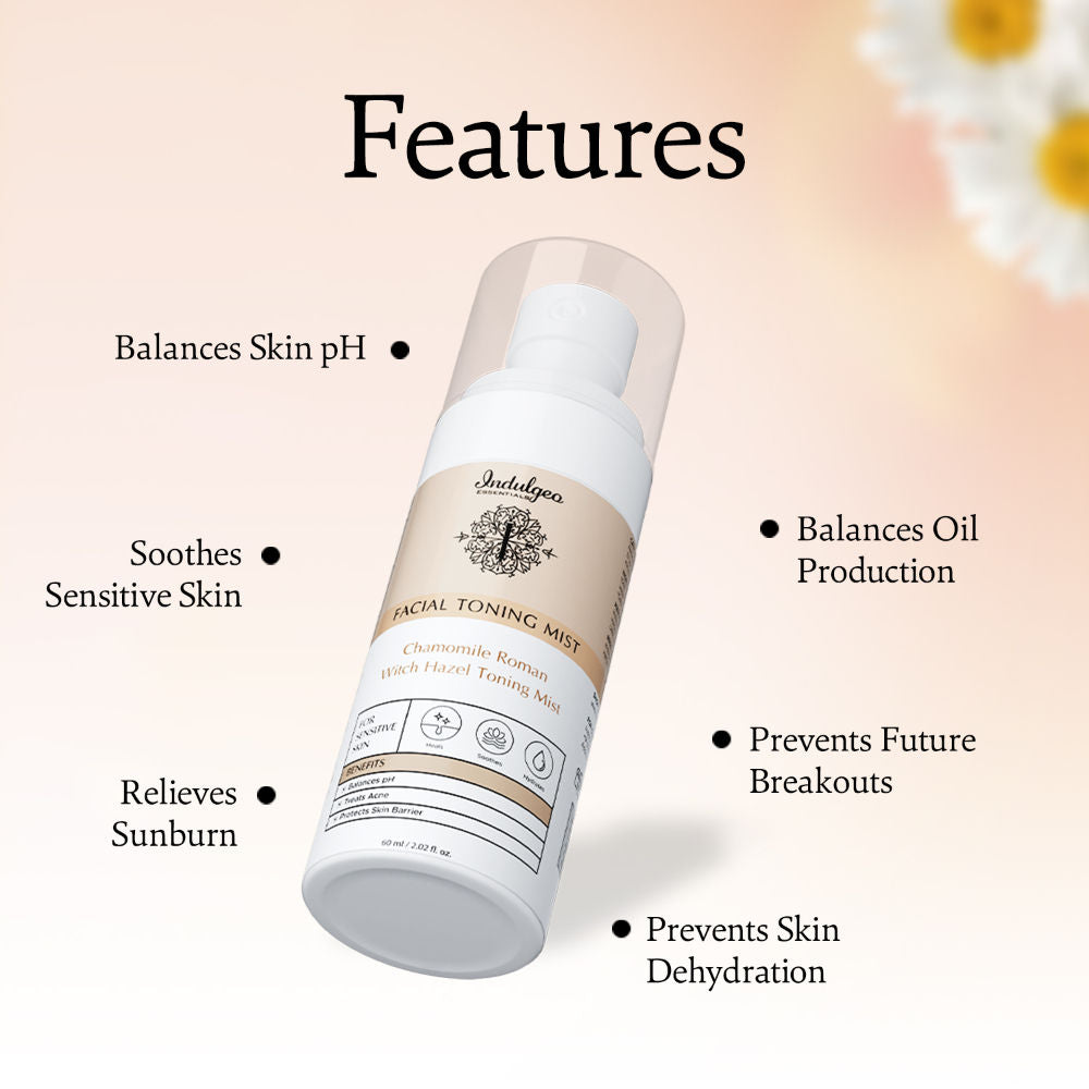 Chamomile Roman Witch Hazel Toning Mist/Toner For Sensitive Skin