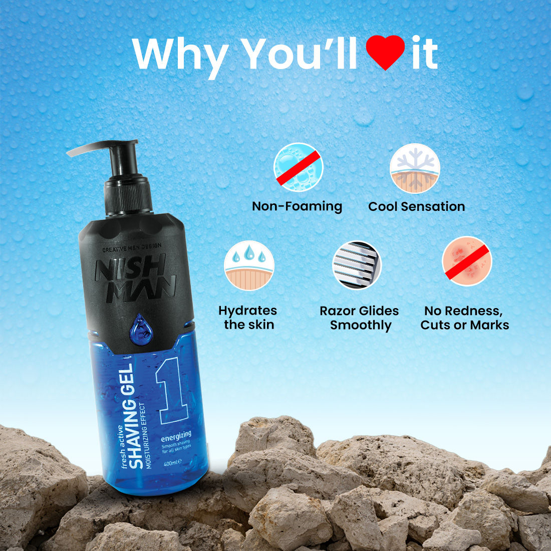 Fresh Active Energizing Shaving Gel Moisturizing Effect