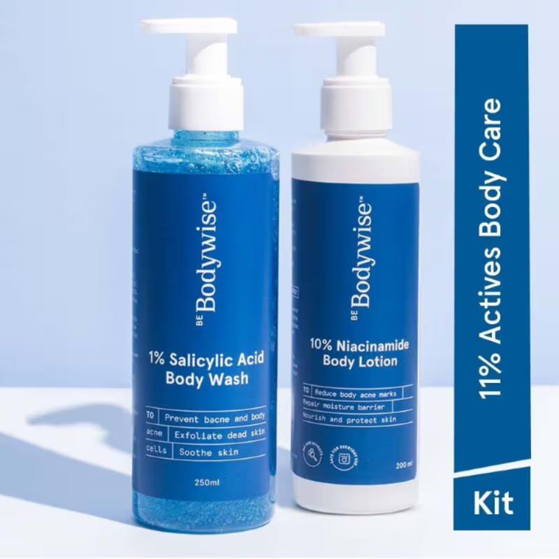 1% Salicylic Acid Body Wash + 10% Niacinamide Body Lotion - Helps Improve Skin Texture