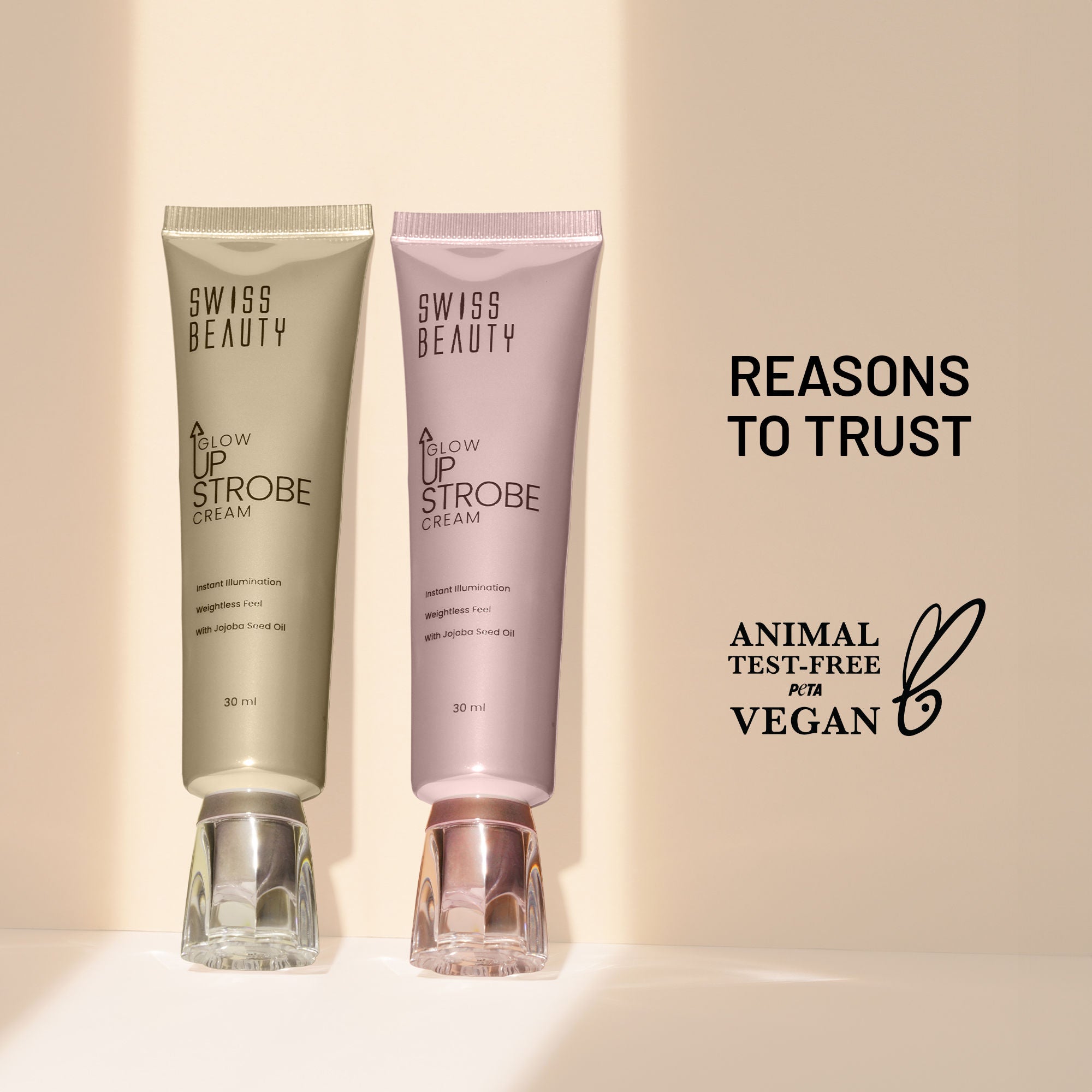 Glow Up Strobe Cream, Dewy Radiance, Versatile Use With Jojoba Oil