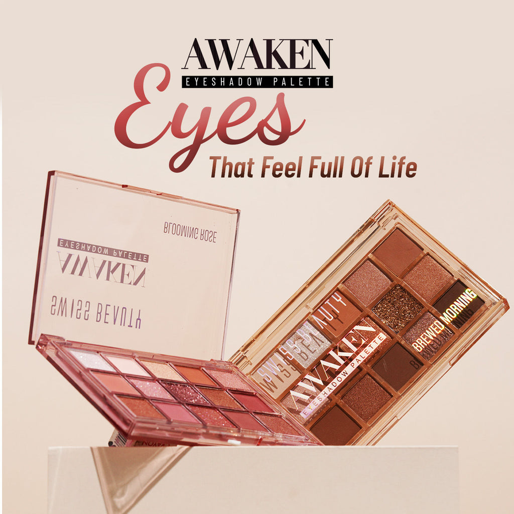 Awaken Eyeshadow Palette , Matte + Shimmer Finish , Long-Lasting