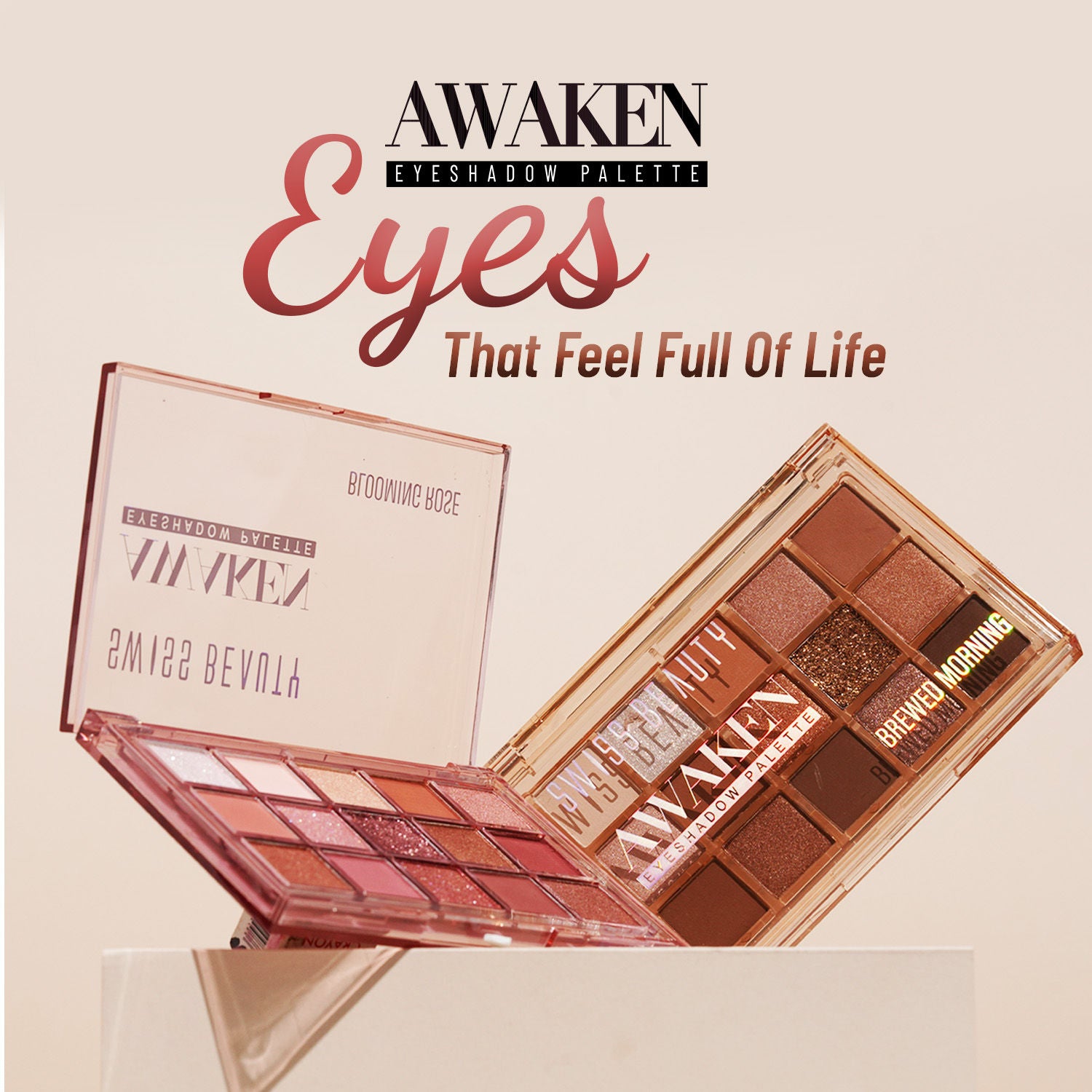 Awaken Eyeshadow Palette , Matte + Shimmer Finish , Long-Lasting