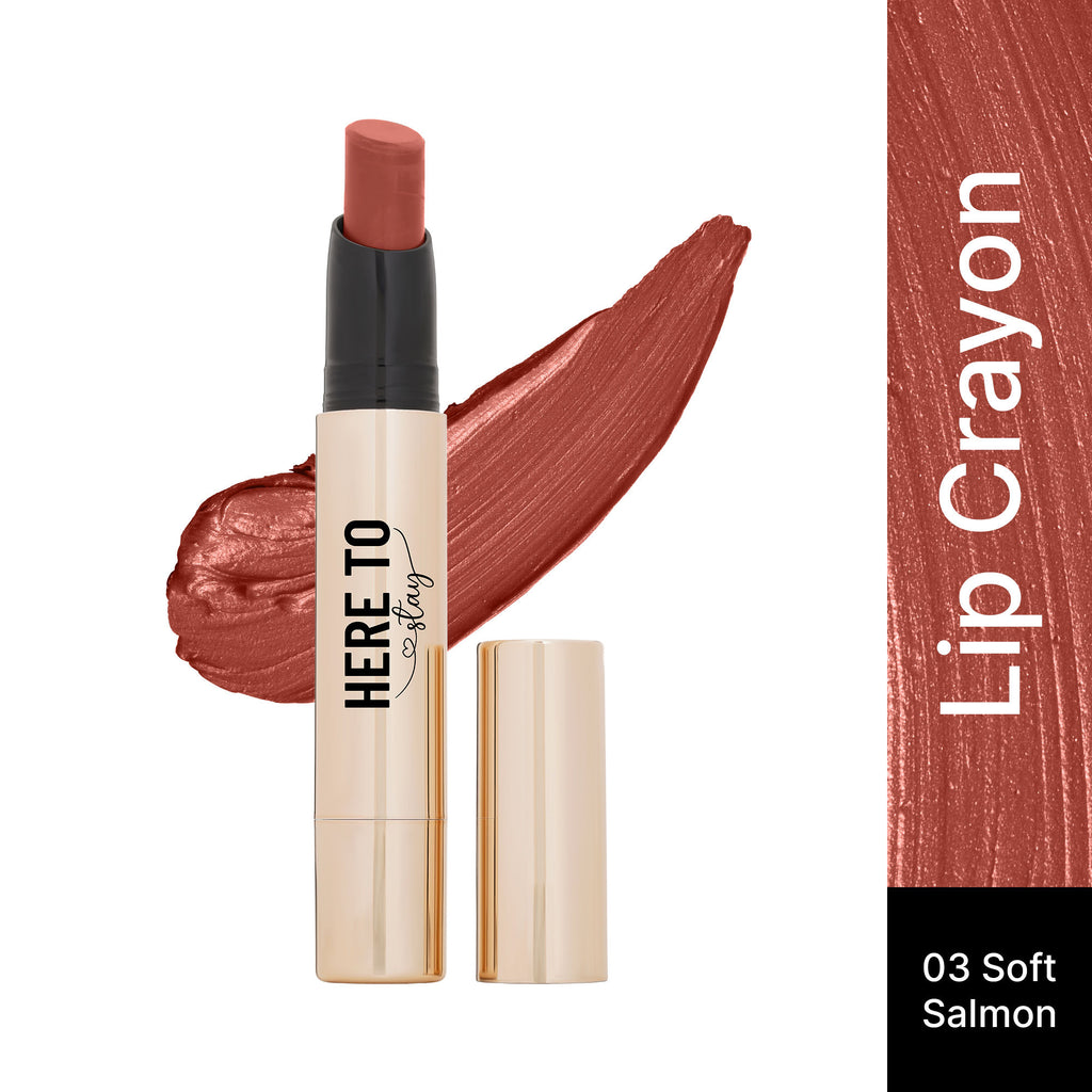Select Here To Stay Lip Crayon Velvety-Matte Finish , 12-Hour Stay - 3 Soft Salmon