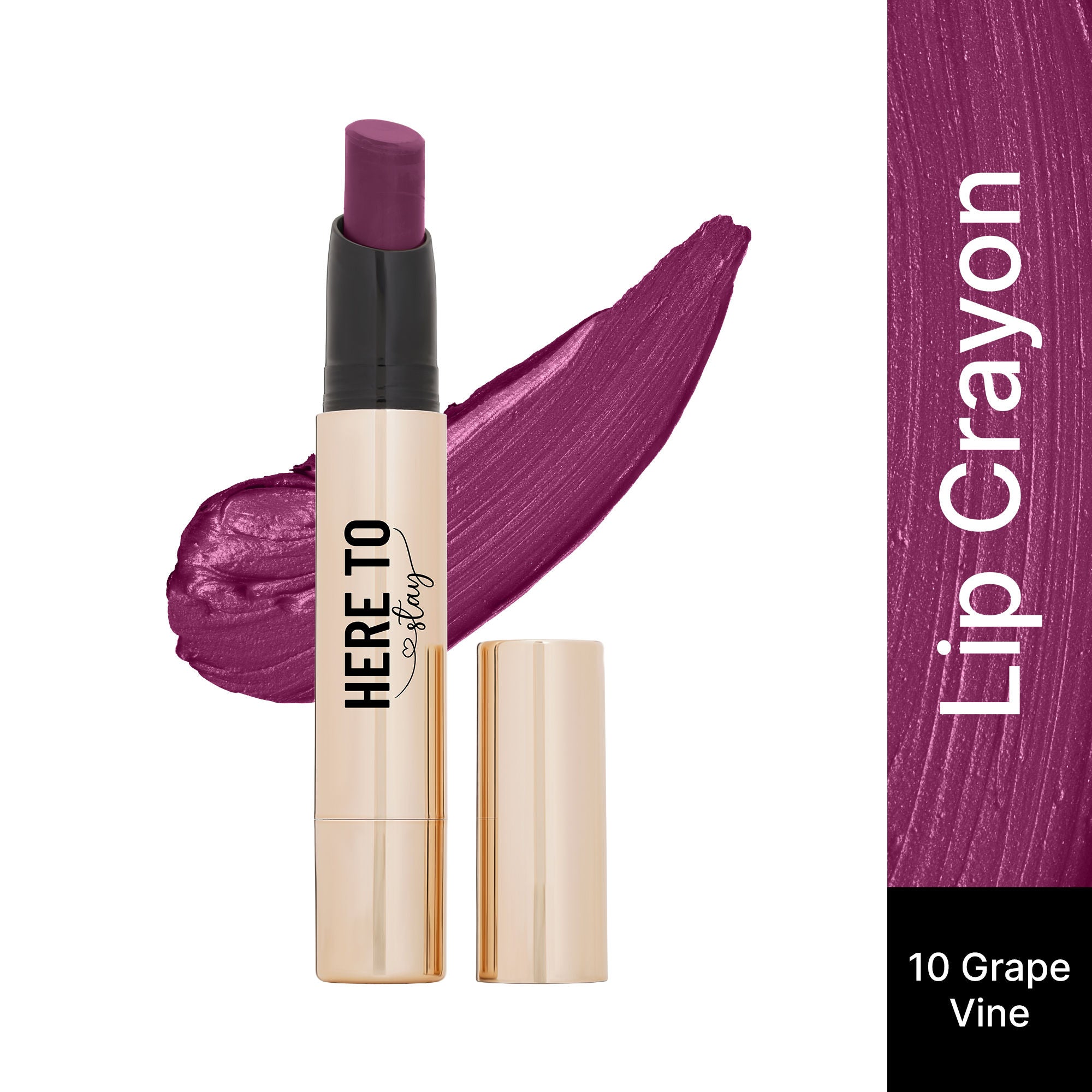 Select Here To Stay Lip Crayon Velvety-Matte Finish , 12-Hour Stay - 10 Grape Vine