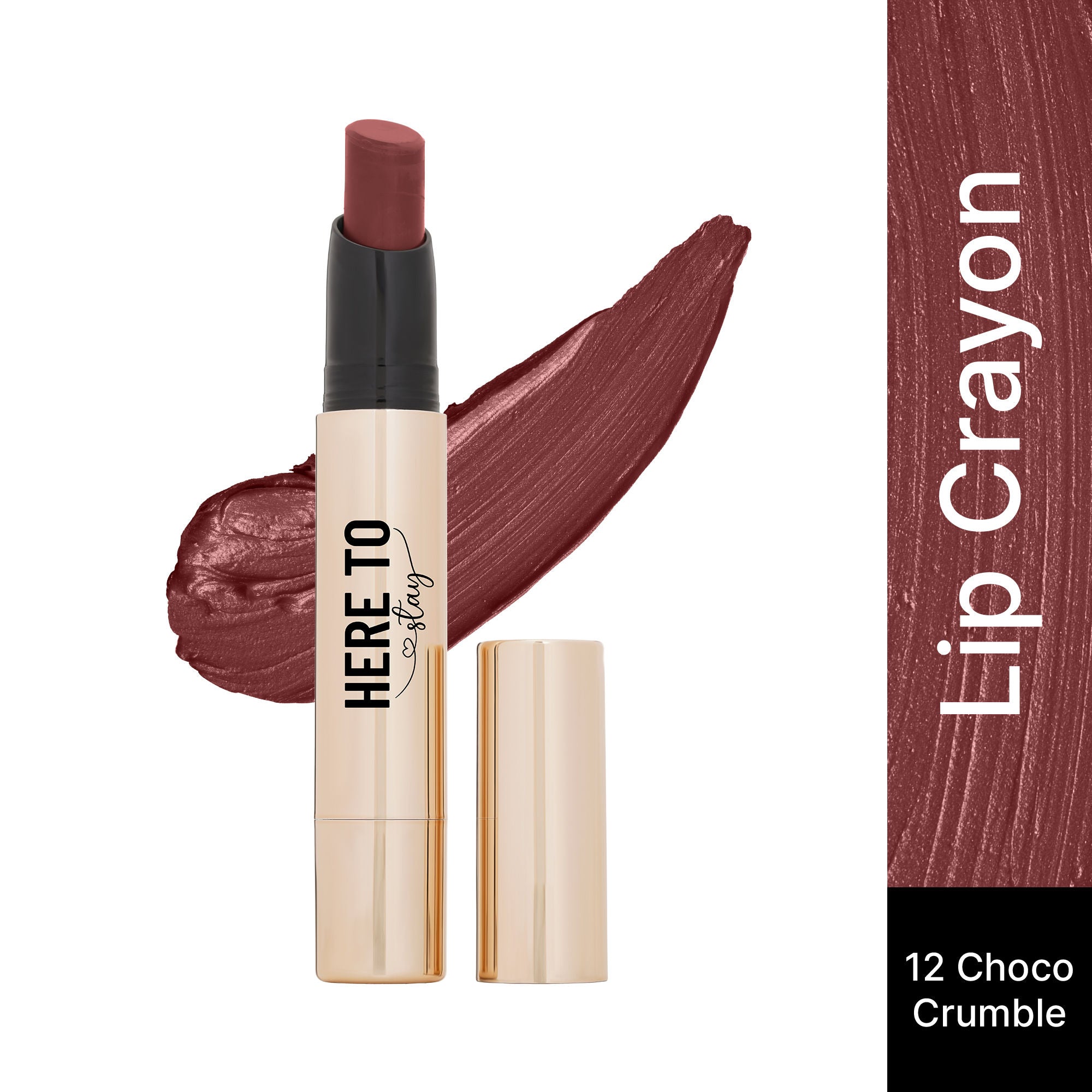 Select Here To Stay Lip Crayon Velvety-Matte Finish , 12-Hour Stay - 12 Choco Crumble