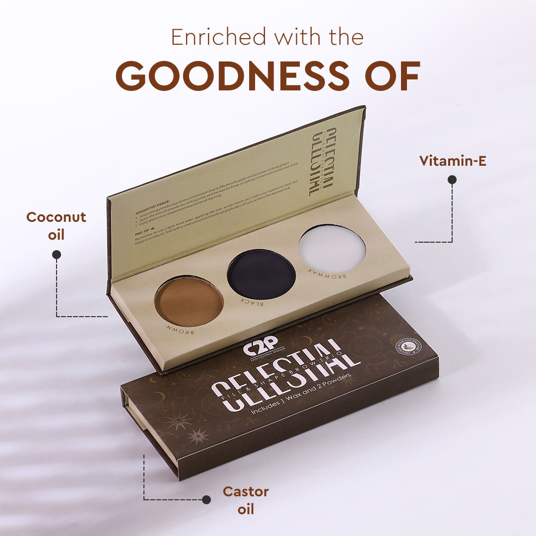 Eyebrow Enhancer Eyeshadow Palette With Wax Cream Celestial 3 in 1 Fill Set Shape