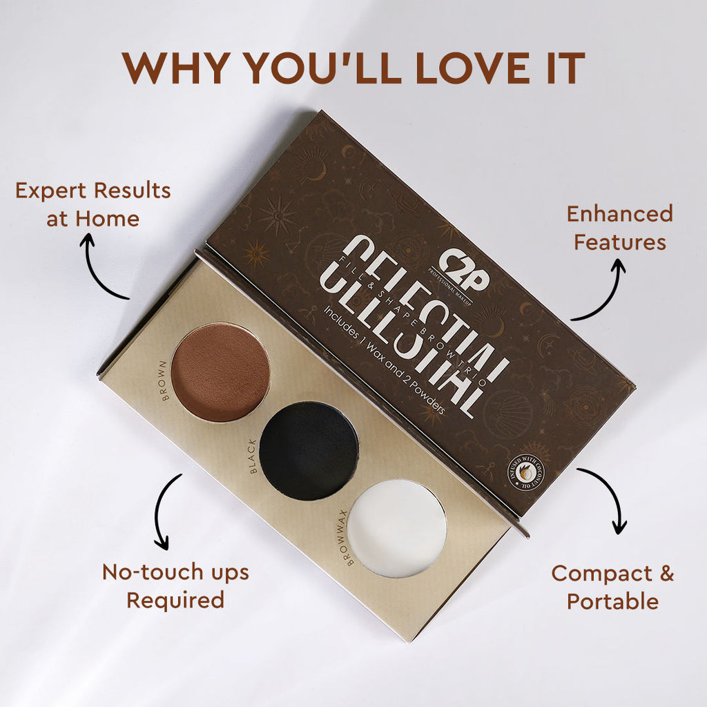 Eyebrow Enhancer Eyeshadow Palette With Wax Cream Celestial 3 in 1 Fill Set Shape