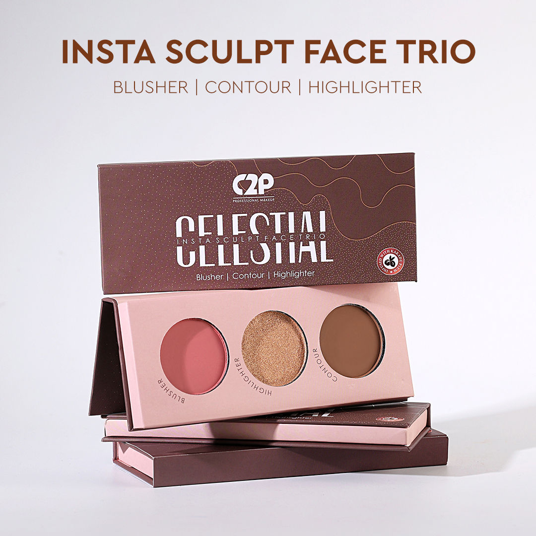 Celestial 3 in 1 Blush Contour Highlighter Face Palette Highly Pigmented (Back to L.A)