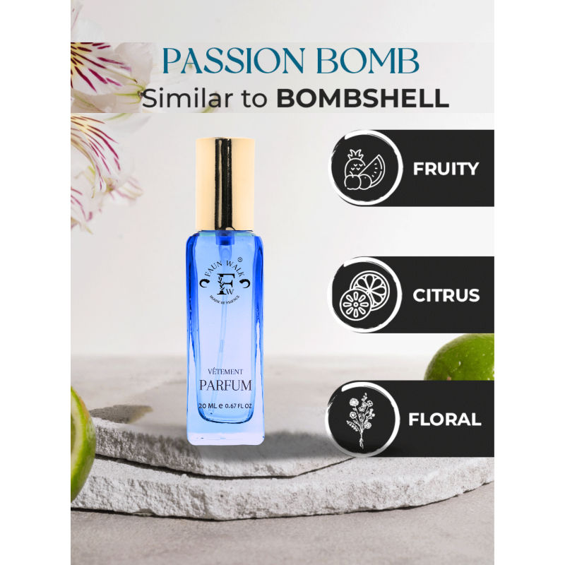 Faunwalk Passion Bomb- Travel Size Mini Perfume That Smells Like Bombshell- Floral Notes For Women