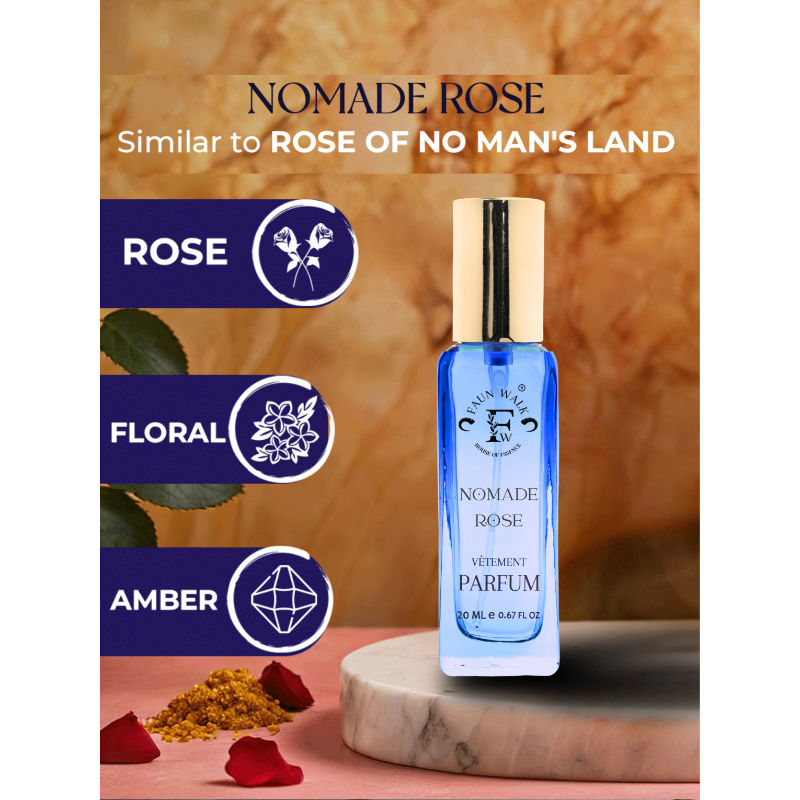 Faunwalk Nomade Rose- Travel Size Mini Perfume That Smells Like Rose- Floral Notes For Women
