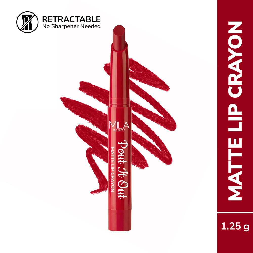 Pout It Out Long Lasting & Matte Finish Lip Crayon Lipstick - Ariel