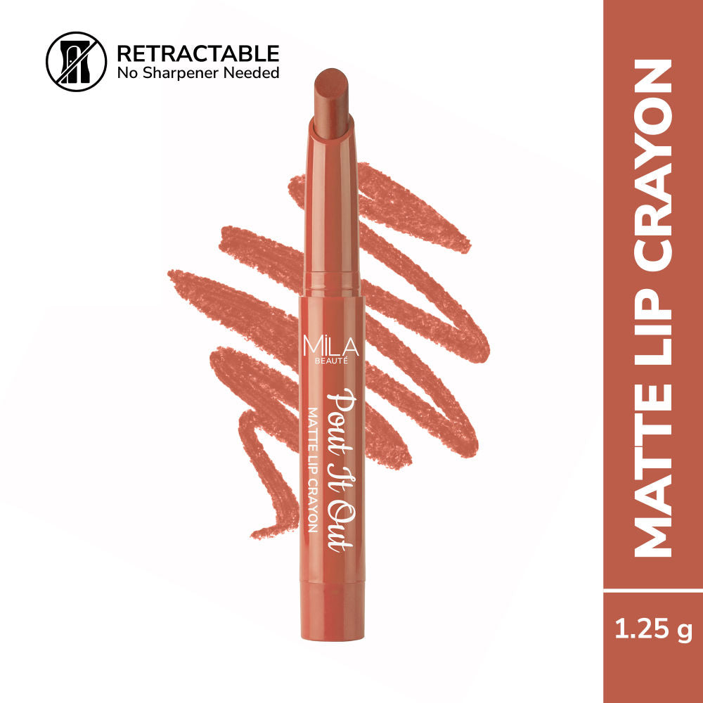 Pout It Out Long Lasting & Matte Finish Lip Crayon Lipstick - Jasmine