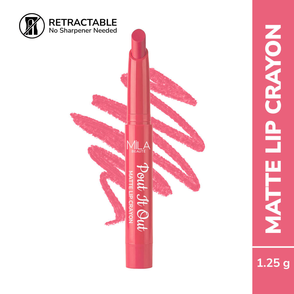 Pout It Out Long Lasting & Matte Finish Lip Crayon Lipstick - Aurora