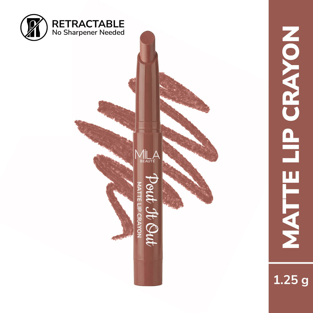 Pout It Out Long Lasting & Matte Finish Lip Crayon Lipstick - Mulan