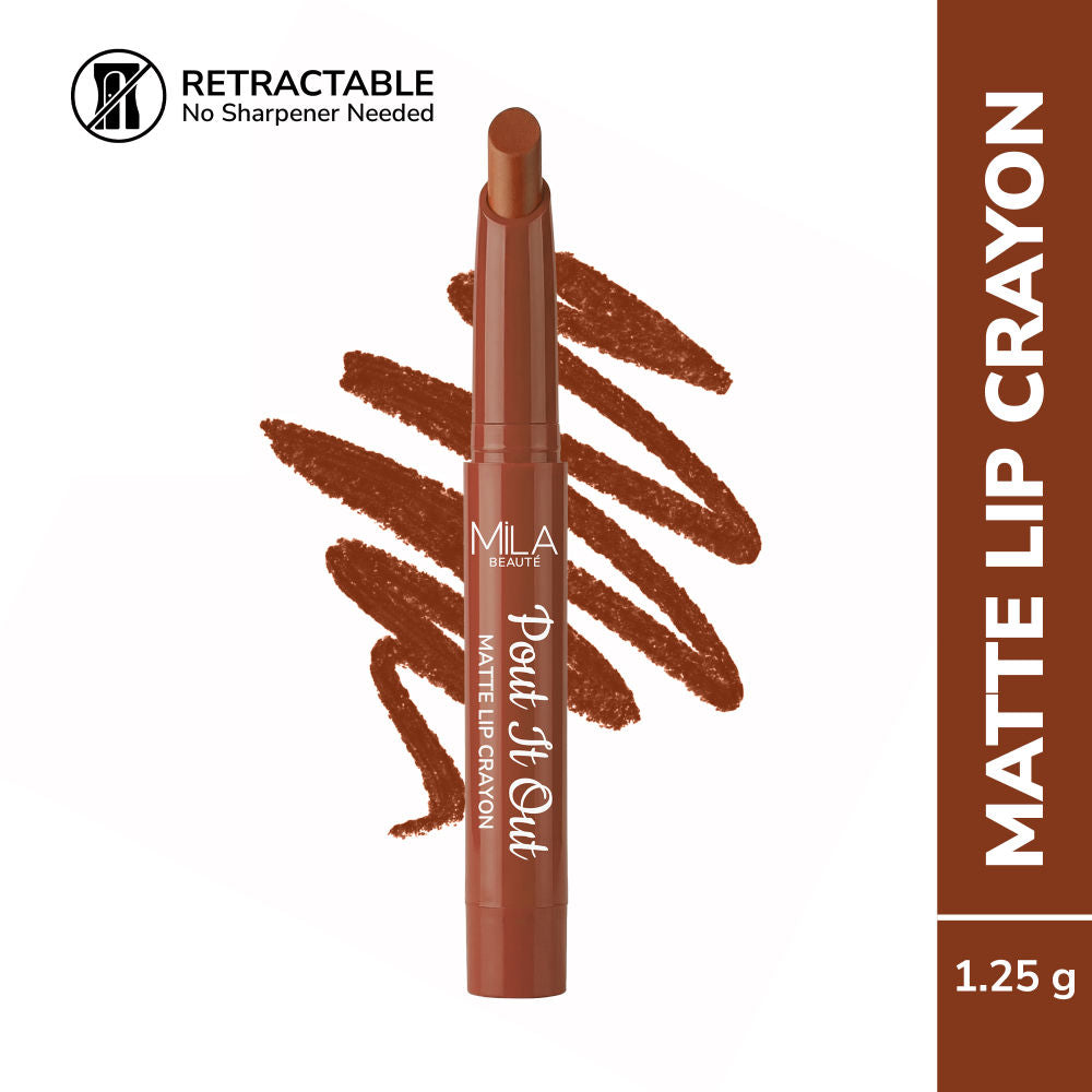 Pout It Out Long Lasting & Matte Finish Lip Crayon Lipstick - Anna