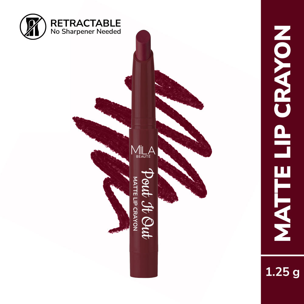 Pout It Out Long Lasting & Matte Finish Lip Crayon Lipstick - Blossom