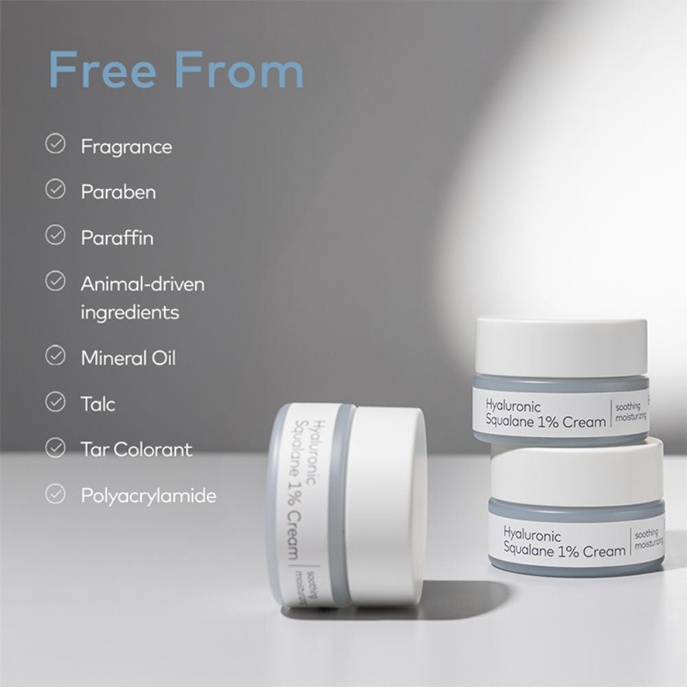Alltimate Hyaluronic Squalane 1% Cream - Korean Day & Night Hydrating Moisturizer