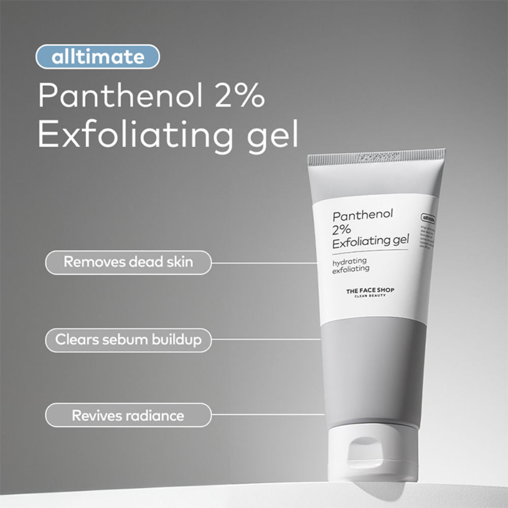 Alltimate Panthenol 2% Exfoliating Gel -Korean Cleansing Scrub with AHA, BHA, LHA, PHA