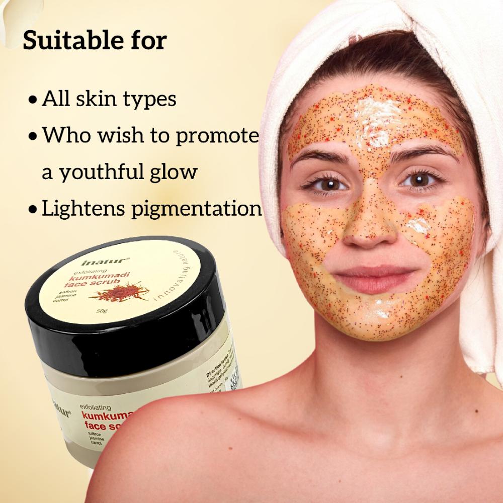 Kumkumadi Face Scrub, Ayurvedic Exfoliator, Brightens Skin, Evens Tone, for Men & Women