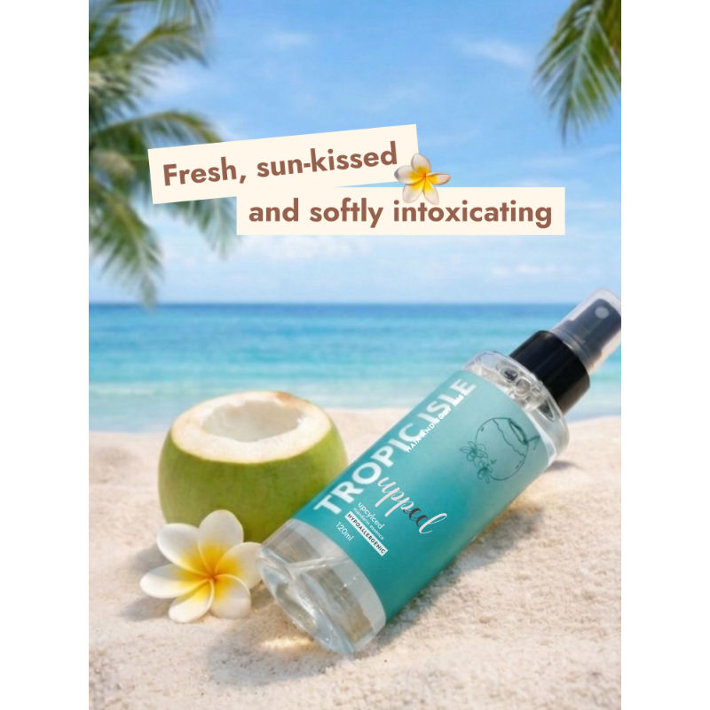 Tropic Isle Hair & Body Mist Coconut, Frangipani-Jasmine & Vailla Refresh Beach Inspired Mist