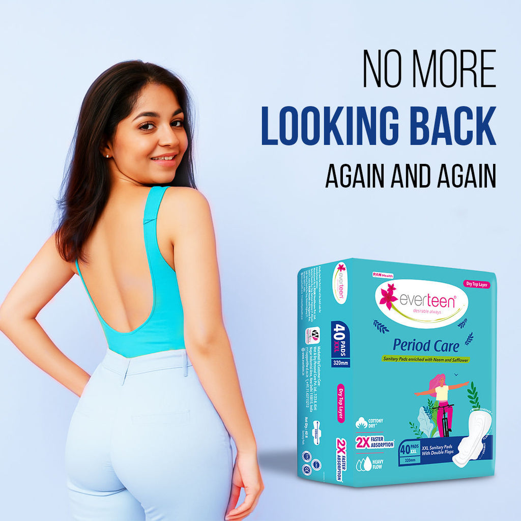 Period Care Xxl Dry Sanitary Pads Neem Safflower Heavy Flow, Rash-Free