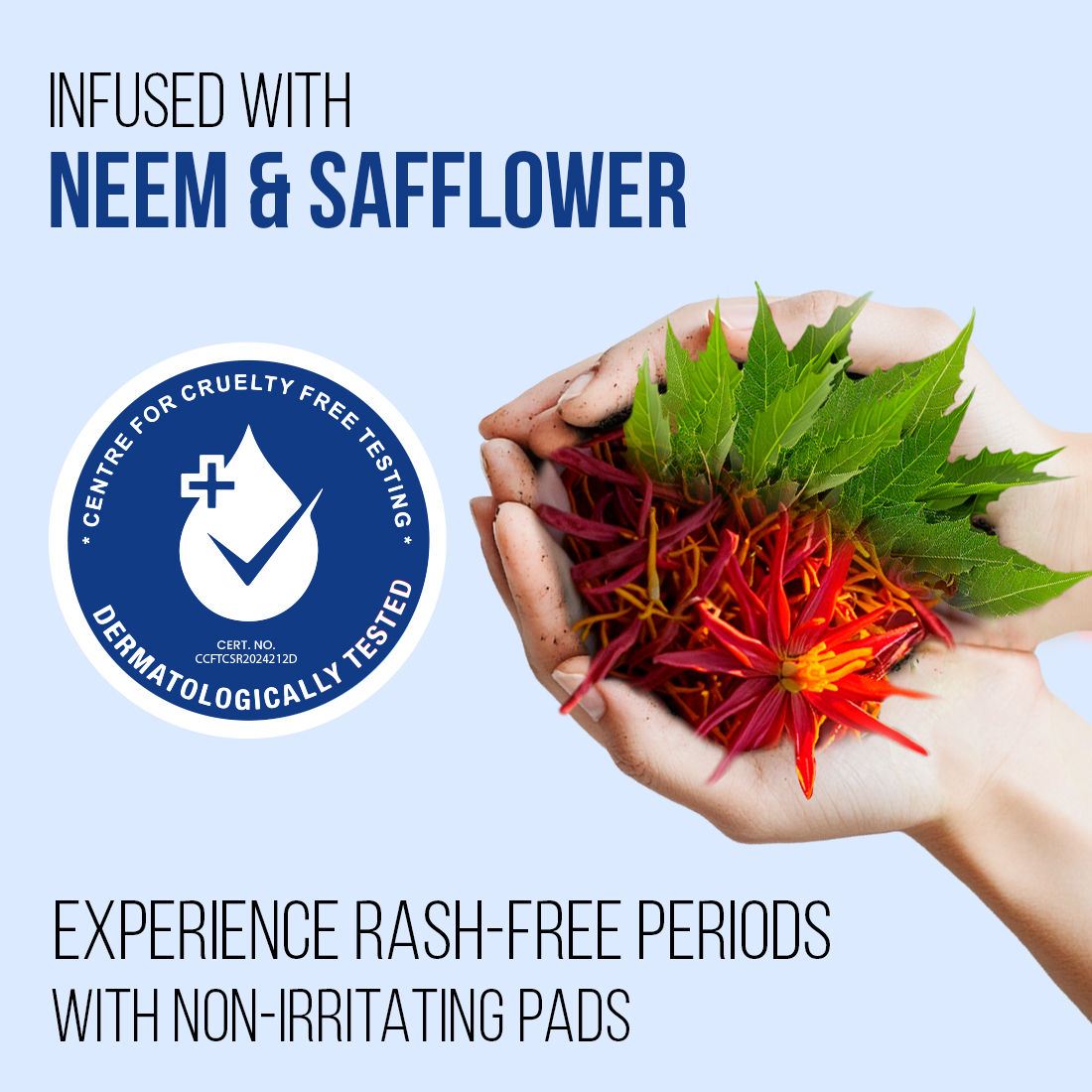 Period Care Xxl Dry Sanitary Pads Neem Safflower Heavy Flow, Rash-Free