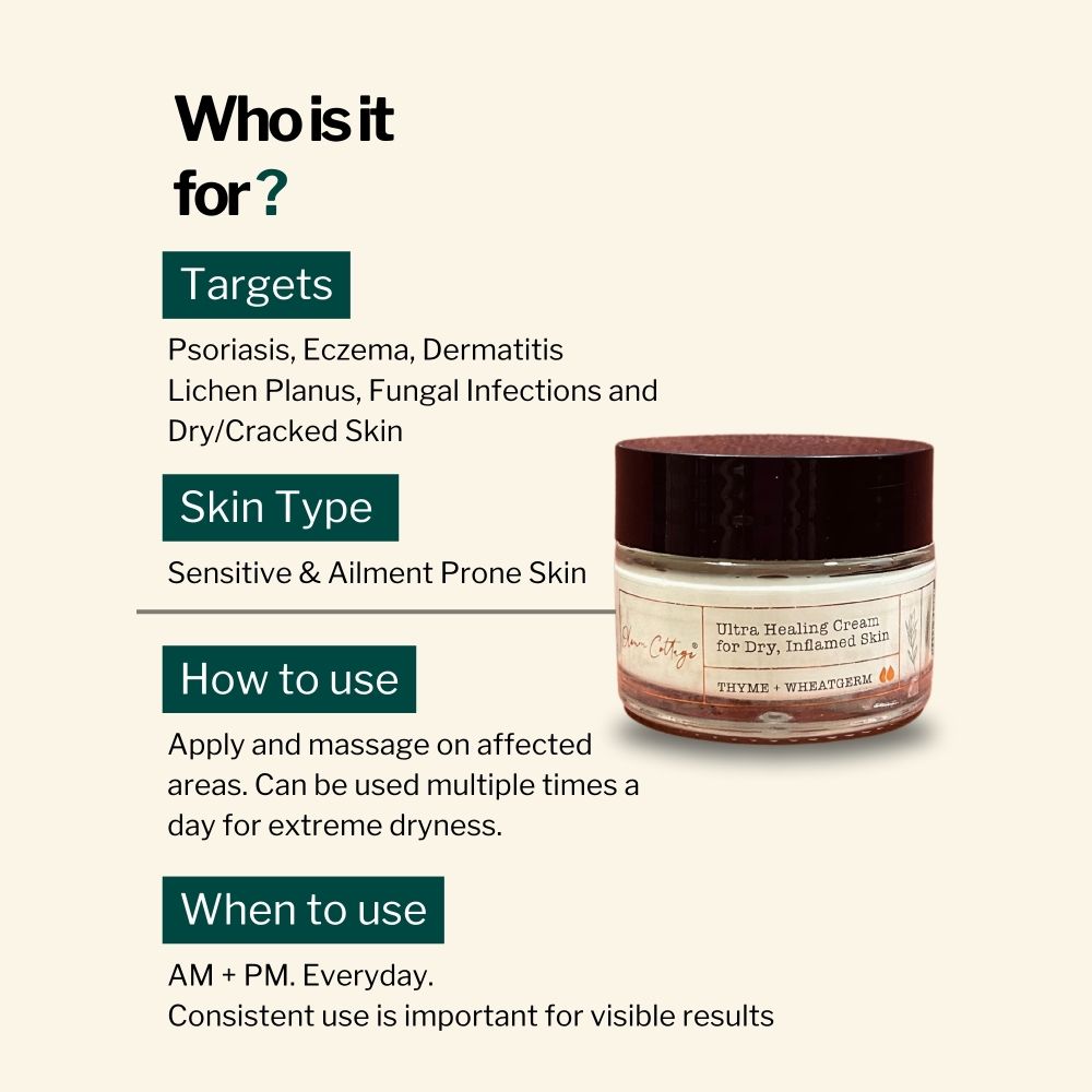 Ultra Healing Cream for Dry / Cracked Skin, Psoriasis or Eczema Patches & Flare Ups