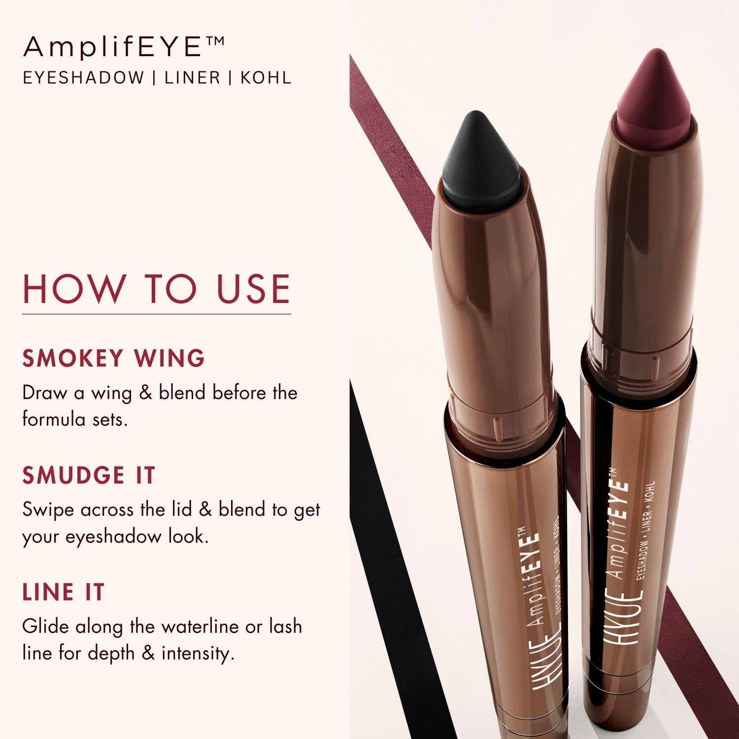 AmplifEYE 3-in-1 Eye Crayon - Eyeshadow Liner Kohl - Multi-Use