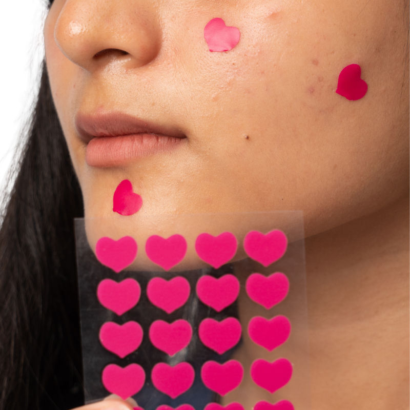 Dart It Hydrocolloid Pimple Patches For Healing Acne Zits And Blemishes - Pink Heart