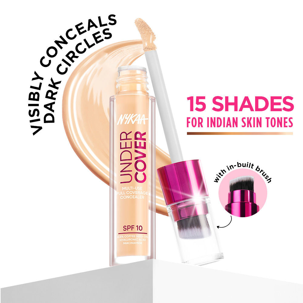 Nykaa Undercover Multi-Use Full Coverage Concealer-Hyaluronic Acid & Niacinamide - 06Y