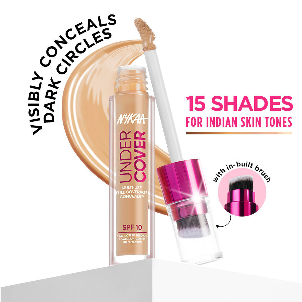 Nykaa Undercover Multi-Use Full Coverage Concealer-Hyaluronic Acid & Niacinamide - 07P
