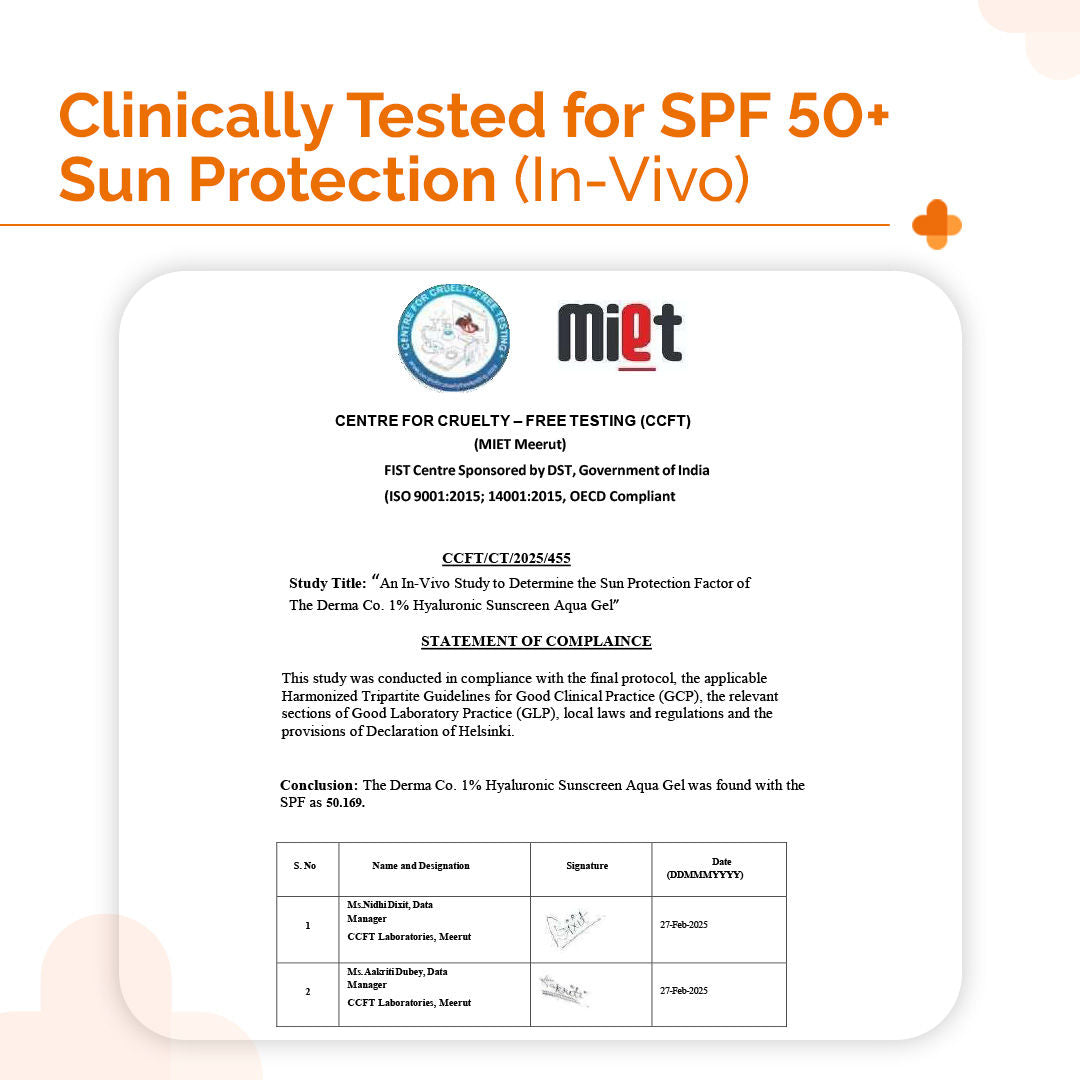 1% Hyaluronic Sunscreen Spf 50 Pa+++ Aqua Gel For Normal To Oily ... - In-Vivo tested