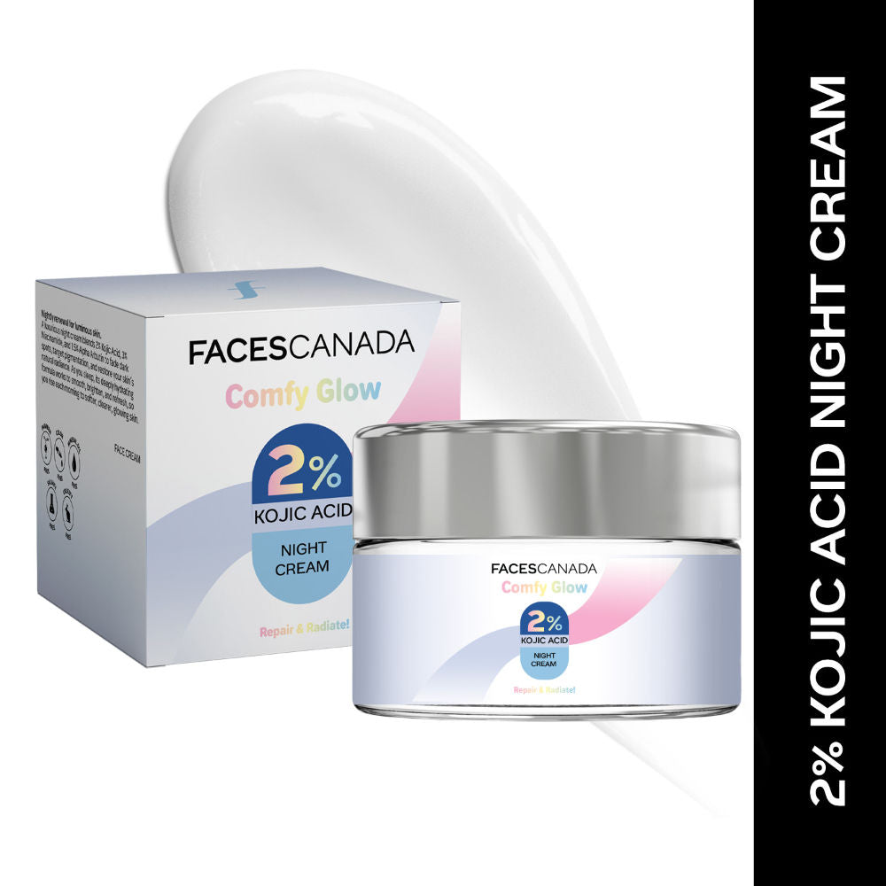 Comfy Glow 2% Kojic Acid Night Cream - Fades Dark Spots & Acne Marks