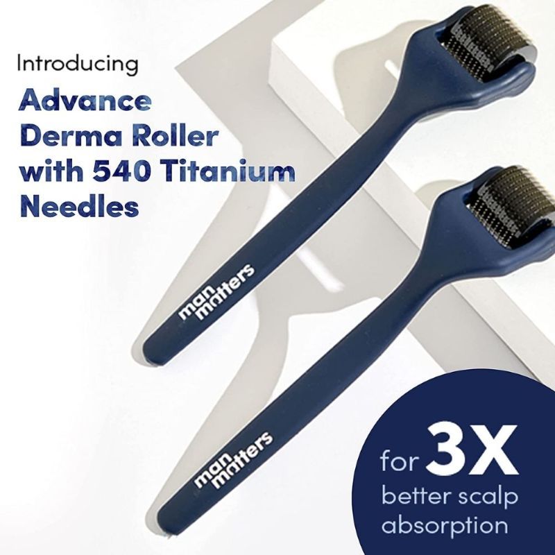 Advance Derma Roller For Men, 540 Micro 0.5mm Titanium Alloy Needles