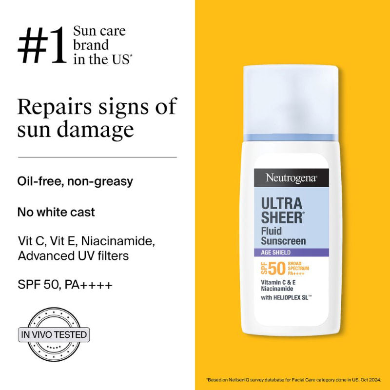 Ultrasheer Age Shield Fluid Face Sunscreen SPF 50+ PA++++