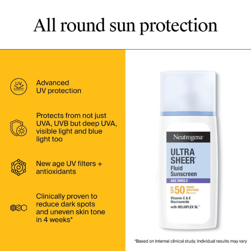 Ultrasheer Age Shield Fluid Face Sunscreen SPF 50+ PA++++