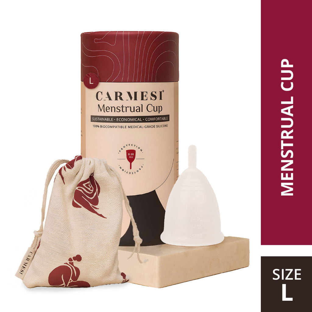 Reusable Menstrual Cup for Women With Free Pouch - L