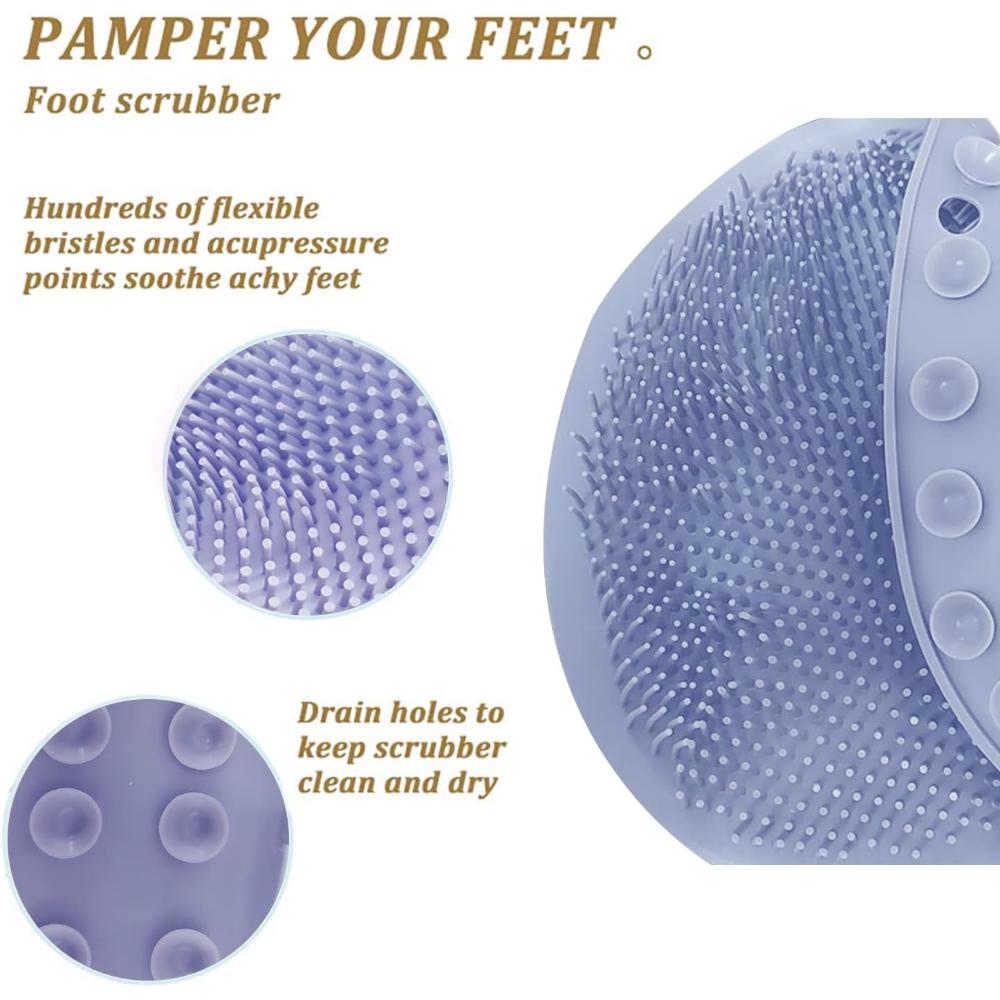 Shower Silicone Bath Foot Mat for Back & Foot Scrubber