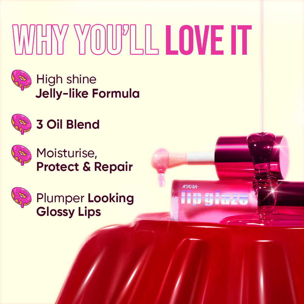 Nykaa Lip Glaze High Shine and Pigment Lip Gloss Oil Lip Glaze