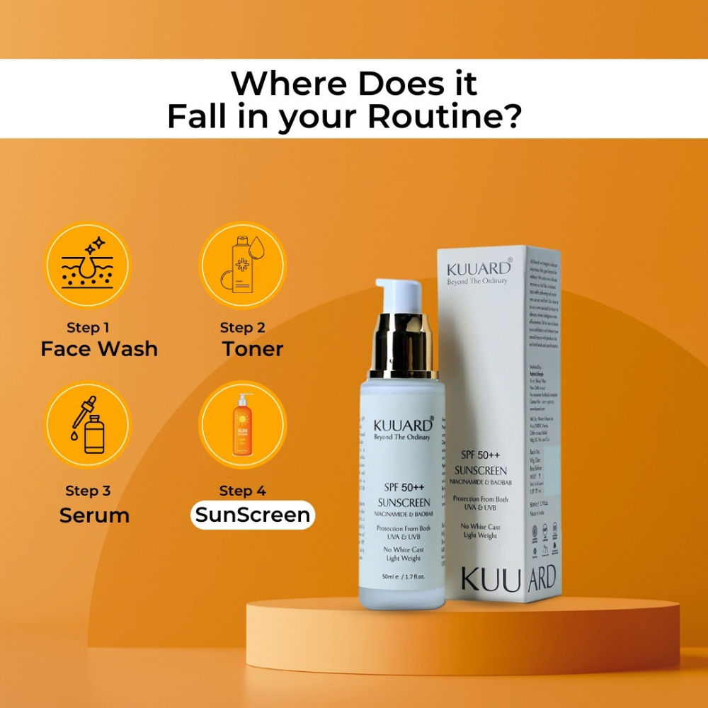 Niacinamide Sunscreen SPF 50 PA++++ - Non-Sticky, Oil Control with Baobab