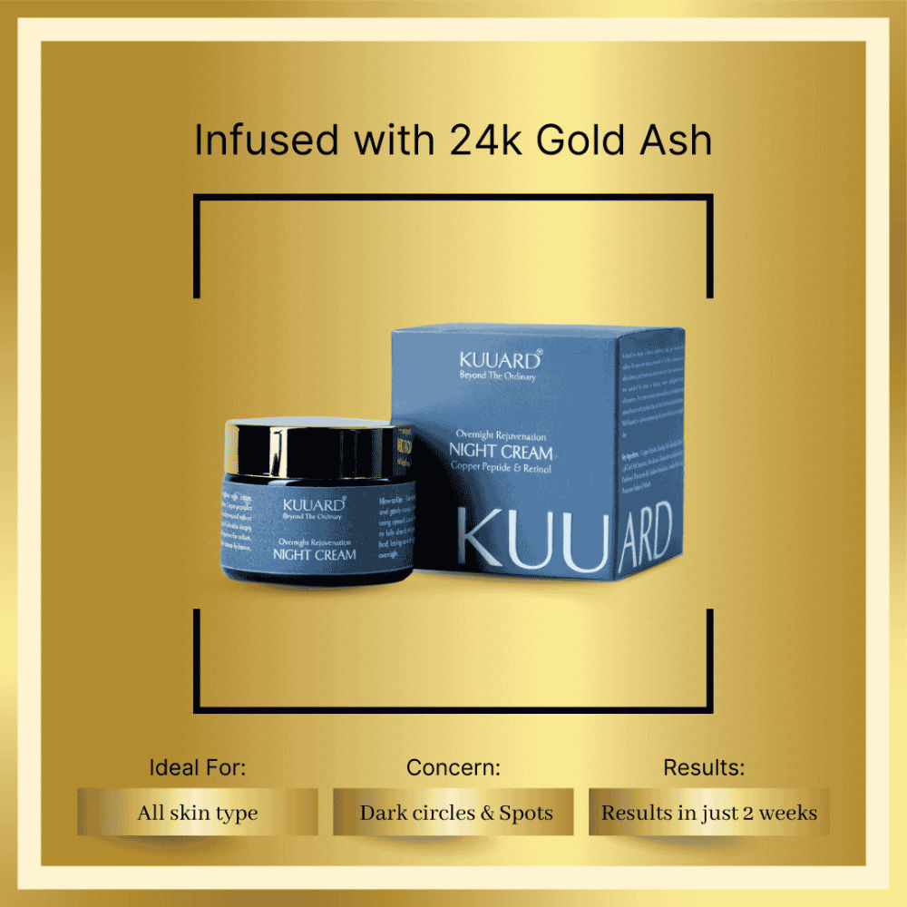 24K Gold Night Cream, Anti Ageing, Wrinkle Repair & Skin Brightening with Retinol