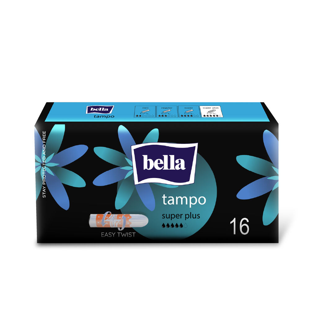 Tampo Super Plus Easy Twist Tampons for Women - High Absorption, Leakproof, Comfort Fit for Very Heavy Flow (16 Pcs)