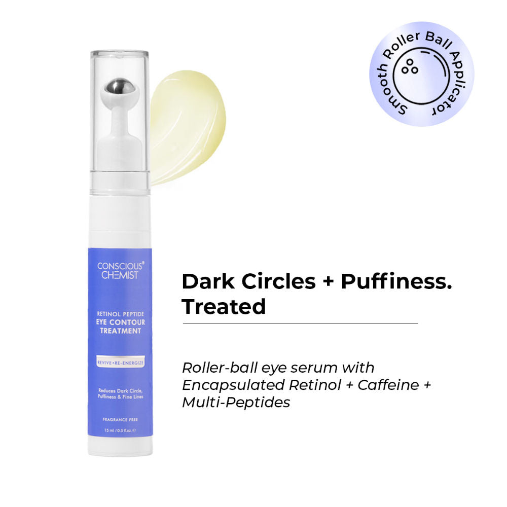 Retinol Peptide Under Eye Contour Treatment Serum For Dark Circles & Puffines