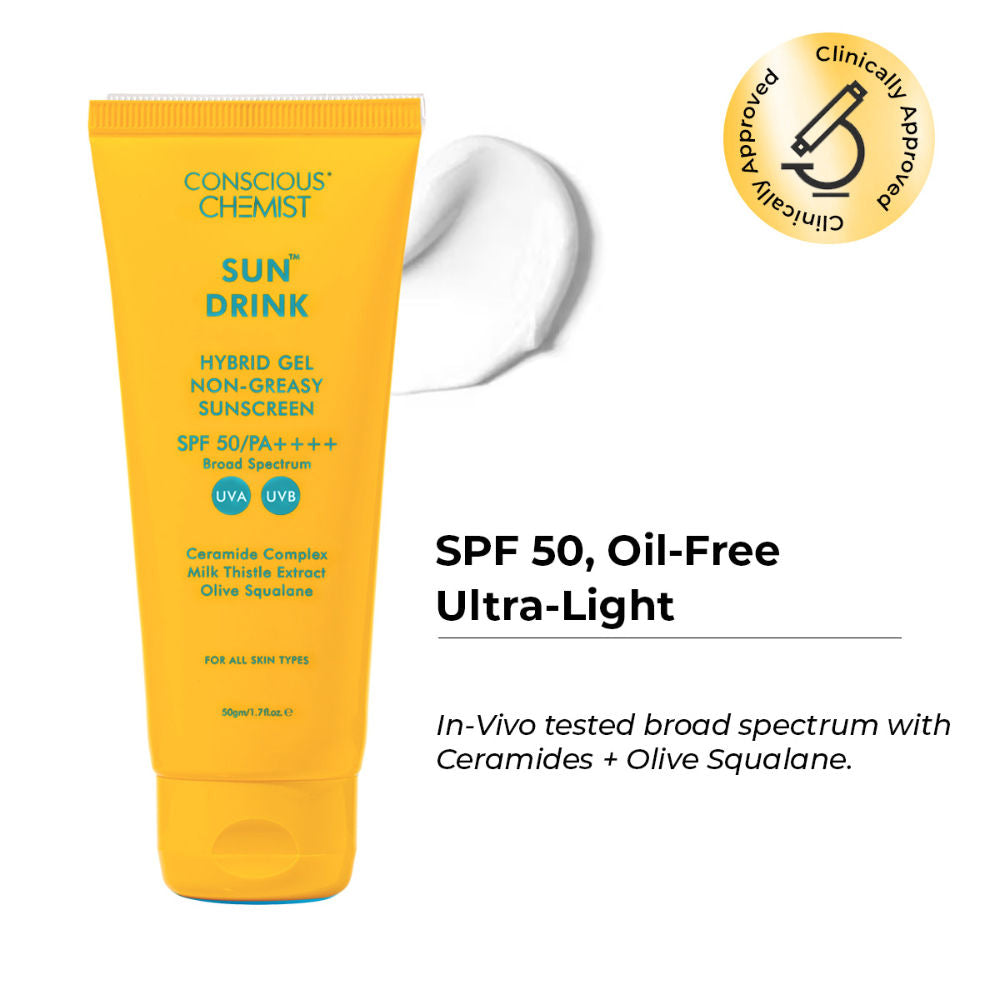 Sun Drink Ceramides Hybrid Gel Sunscreen SPF50 PA++++ With UVA/UVB & No White Cast