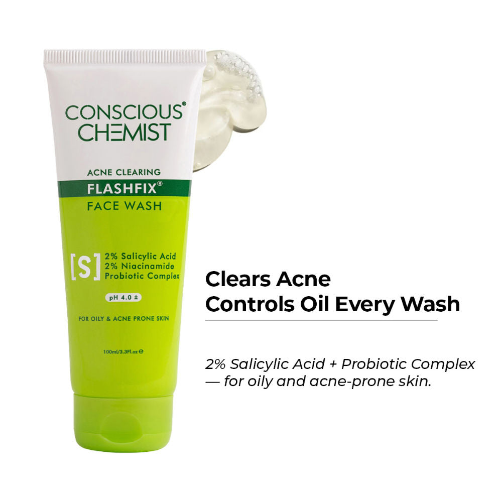 Salicylic Acid Face Wash For Oily Acne Prone Skin With Glycolic Acid &CICA Extract