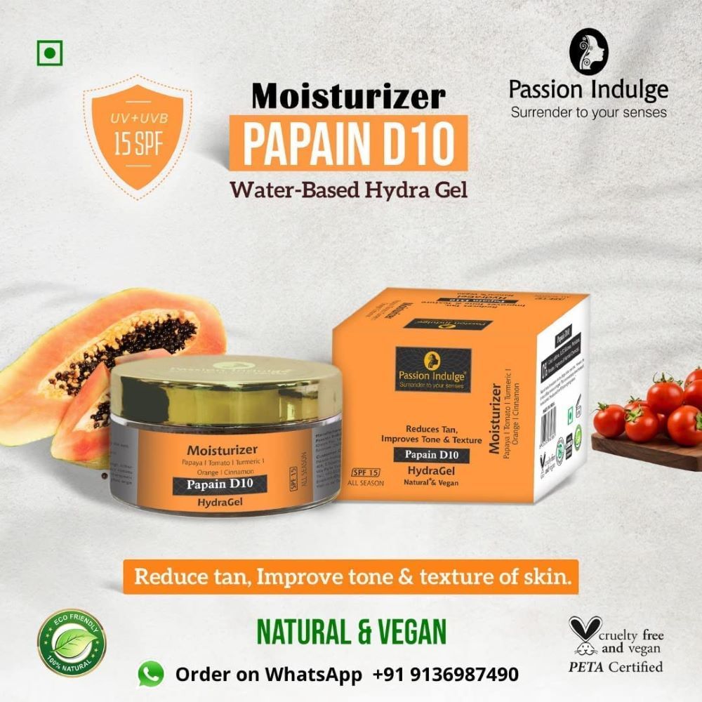 Papain D10 Hydra Gel Natural & Vegan Moisturizer
