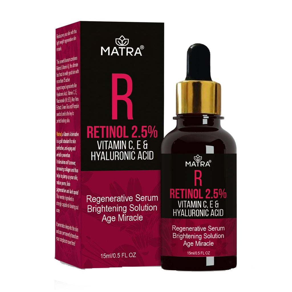 2.5% Retinol Night Serum with Vitamin C for Anti-Aging, Wrinkles, Fine Lines, Dark/ Acne Spots