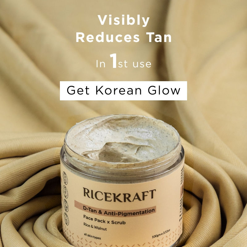 De Tan Face Pack Scrub With Rice, Walnut For Glowing Skin