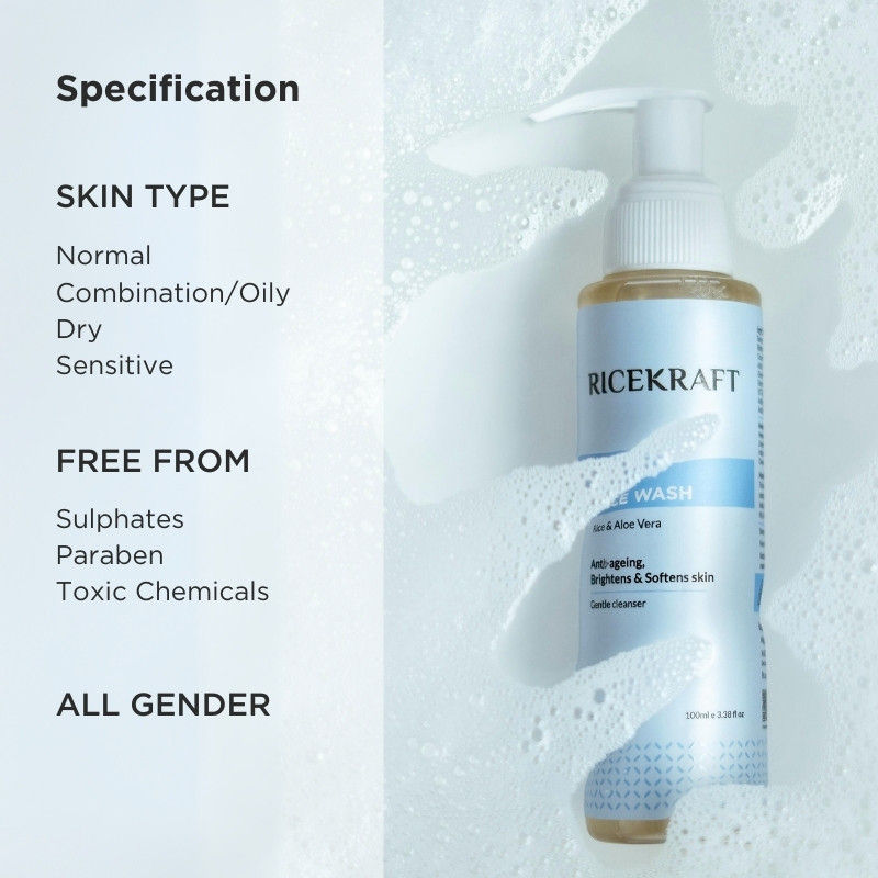 Rice Water Face Wash Korean Gentle Cleanser