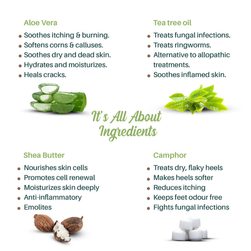 Foot Cream For Cracked Heels & Dry Feet With Aloe Vera & Tea Tree Oil
